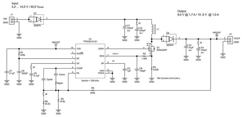 Bild 3: Schaltbild des Pre-Boosters  (Bild: Texas Instruments)