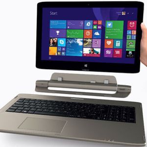 Mit einem Handgriff soll das Display (Tablet-Einheit) von der Tastatur (Basis-Einheit) getrennt und als Windows-8.1-Tablet genutzt werden können.
