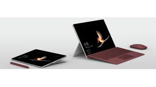 Mit dem Surface Go bringt Microsoft wieder ein 10-Zoll-Tablet auf den Markt. Mit 522 Gramm ist es ein echtes Leichtgewicht. Das passende Type-Cover-Keyboard und der Surface Pen gehören nicht zum Lieferumfang.  (Microsoft)