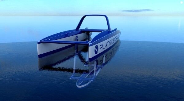 Das elektrisch betriebene Freizeit-Boot Platypus: Es verbindet die zwei Wassersportarten Bootfahren und Tauchen. (Bild: Platypus)