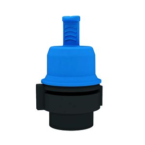 Die VDA-Griffkappe GPN 243 schützt Anschlussbereiche von VDA-Schnellverschlussstutzen und ist passend für Varianten mit und ohne Verdrehsicherung.(Bild:  Pöppelmann)