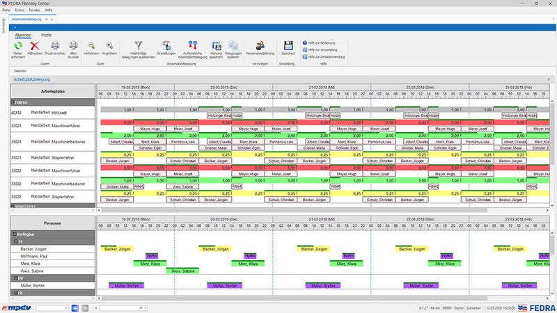 Automatische Arbeitsplatzbelegung (Bild: MPDV)