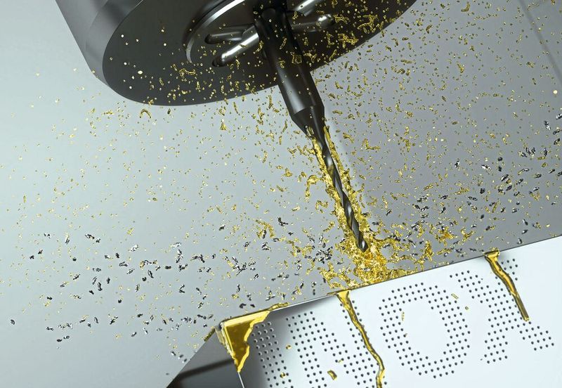 Un thème central dans le perçage et le fraisage des matériaux inoxydables est une réfrigération efficace. (Source : Mikron Tool SA)