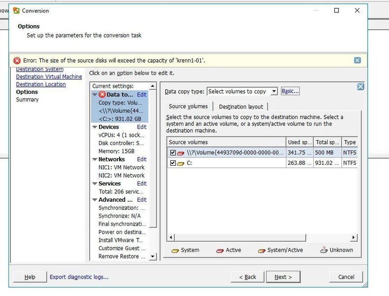 Im Assistenten zur Migration zu vSphere haben Sie zudem die Möglichkeit, zahlreiche erweiterte Optionen für die Konvertierung festzulegen. (VMware / Joos)