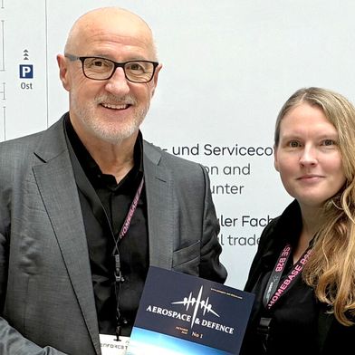 The driving forces behind the conference: Gerd Kielburger (Director of International Business) and Maria Beyer-Fistrich (Editor-in-Chief of Aerospace & Defence) (Source: Veronika Maucher)