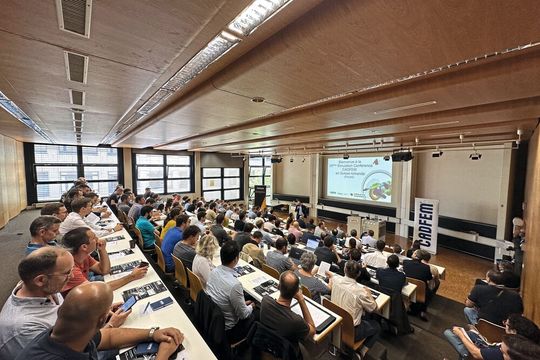 La salle de conférence était pleine pour assister aux présentations de cette 20e Simulation Conference Cadfem & Ansys. La salle de conférence était pleine pour assister aux présentations de cette 20e Simulation Conference Cadfem & Ansys.