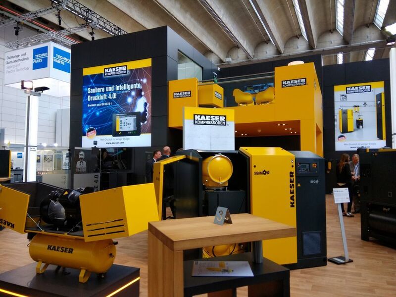 Splash it with colours: Kaeser Compressors’ booth is all sunny and uplift’s one’s mood.   (PROCESS Worldwide)