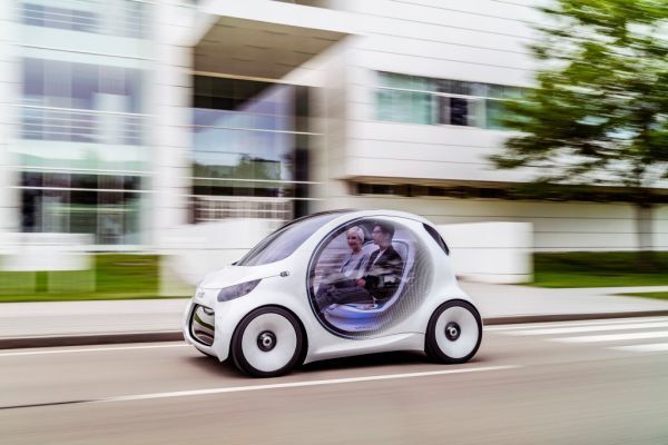 Das autonome Konzeptfahrzeug smart vision EQ fortwo: So sieht das Carsharing der Zukunft aus.  (Daimler)