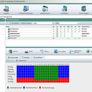 Im Power-Management-Modul von EgoSecure Endpoint lassen sich verschiedene Betriebszeiten definieren, in denen Systeme zur Arbeit genutzt werden oder nicht.