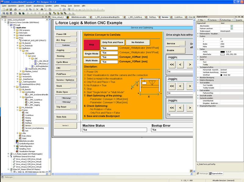 In der Lenze Engineering-Umgebung PLC-Designer können die SPS-, Roboter- und Motion Control-Funktionen der Drei-Schichten-Architektur des Motion Zielsystems komfortabel programmiert und konfiguriert werden. (Bild: Lenze)