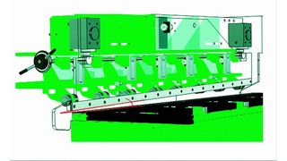 Der Schnittwinkel des Messerbalkens lässt sich, je nach Grundleistung der Maschine, in einem vordefinierten Bereich einstellen. Ein für die jeweilige Blechdicke optimaler Schnittwinkel verursacht nur minimale Verwindungen, erhöht die Produktivität und reduziert die Nacharbeit. (Bild: Hezinger)