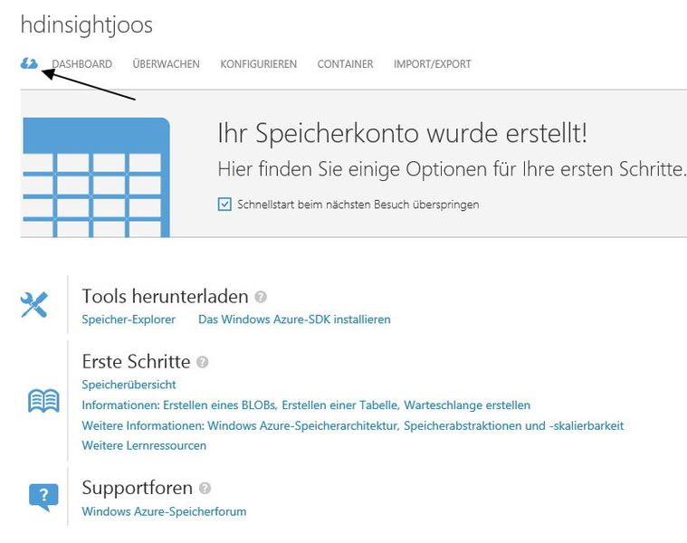 Wenn der Speicher als Online angezeigt wird, klicken Sie im oberen Bereich auf dessen Link, um in sein Dashboard zu gelangen. Hier steuern Sie den Speicher. Klicken Sie dazu auf die kleine blaue Wolke oben links. (Thomas Joos)