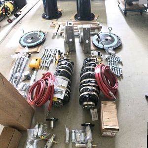 Das Blasensetz-Equipment vor dem Einsatz