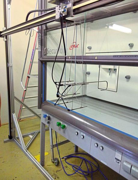 Abb.5: Aufbau des Partikelprüfverfahrens (Bild: HS Esslingen)