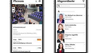Die neue Bundestags-App soll Informationen über Abgeordnete enthalten und Livestreams von Sitzungen zeigen. (Ackee)