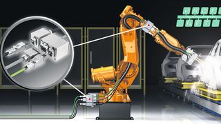 Bei der Profinet/AIDA-Roboterverkabelung handelt es sich um ein durchgängiges Installationssystem für die Übertragung von Energie, Signale und Daten in Kupfer- oder Lichtwellenleiter-Technik.  (Bild: Weidmüller)