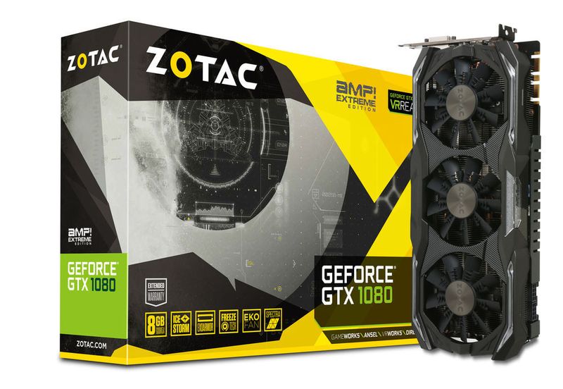 Die AMP! Extreme mit übertaktetem Geforce GTX 1080 ist die schnellste Zotac-Grafikkarte. (Bild: Zotac)