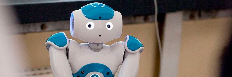 Humanoide Roboter wie der NAO von Aldebaran Robotics wurden von den Probanden als menschenähnlicher wahrgenommen, wenn sie Blickkontakt halten.(Bild:  Liliana Merlin Frevel)
