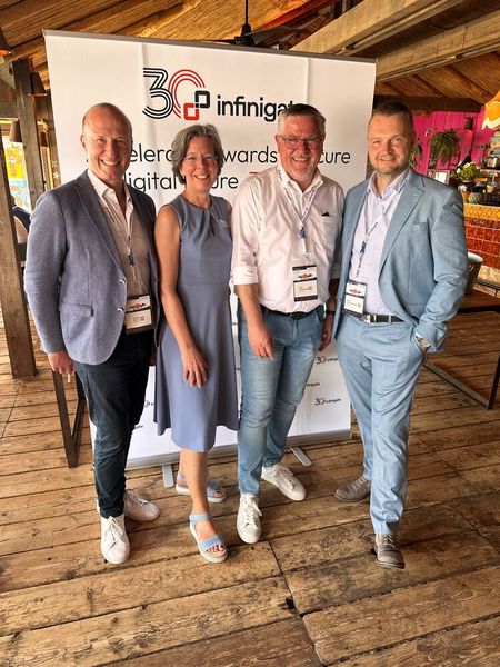 Die Infinigate Geschäftsführung (v. l.) André Stark (Regional VP DACH, Anja Marohn (Director Business Units), Udo Schillings (Vendor Alliances Manager DACH) und Falk Schwarzenberg (Managing Director Germany) (Bild: Vogel IT-Medien)