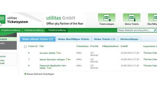 Neben Office 365 und SharePoint bietet Utilitas eine Reihe nützlicher Erweiterungen an, so auch ein Ticketsystem. (Archiv: Vogel Business Media)