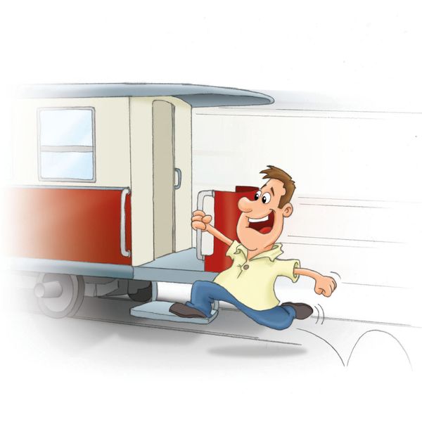 „Trittbrettfahrer“: Das waren noch Zeiten, als man beim Besteigen einer Straßenbahn noch Stufen erklimmen musste. Das starre Trittbrett war immer außen und in Bodennähe angebracht, Haltestangen am Waggon erleichterten den Einstieg. Nicht selten sprangen „blinde“ Passagiere beim Anfahren der Bahn noch auf das Trittbrett und sparten sich die Fahrkarte. Bis sie vom Schaffner entdeckt wurden, waren sie an der nächsten Ecke schon wieder abgesprungen. (Bild: ACE/Bartmus)