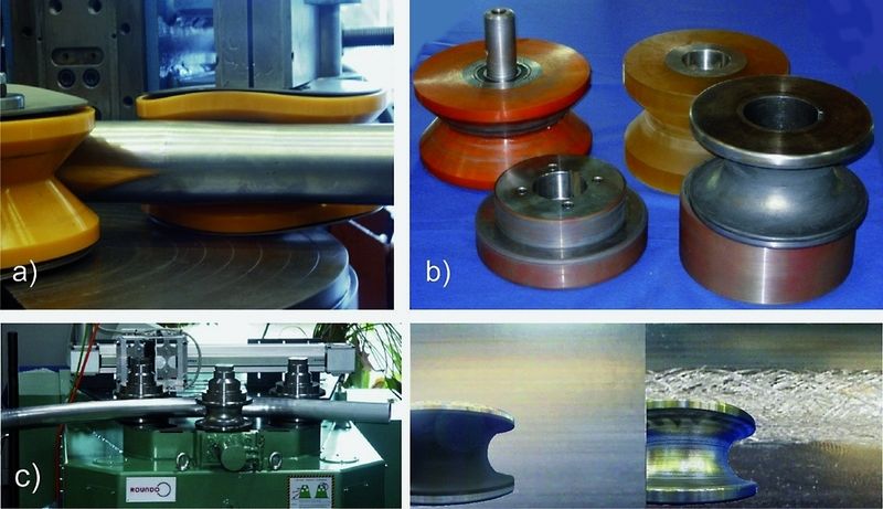 Bild 5: Polymerbeschichtete Rollen ermöglichen das Verarbeiten von mehreren Profilquerschnitten mit einem Rollensatz, dünne Beschichtungen vermeiden Oberflächenschäden bei gleichzeitiger Verminderung des Schlupfes der Rollen.  Bilder: IUL (Archiv: Vogel Business Media)