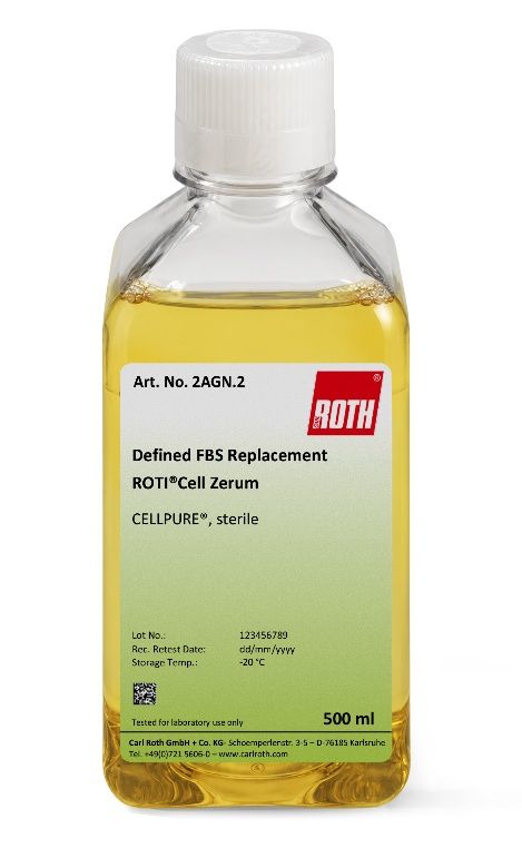 Nul procent serum, honderd procent prestaties: dat belooft Carl Roth met zijn alternatief voor kweekmedium zonder foetaal kalfsserum.(Afbeelding: Carl Roth)