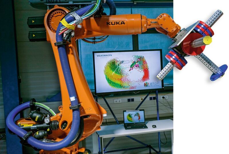 Die sich in der Test- und Optimierungsphase befindende Software soll durch wenige Klicks in der Lage sein, sämtliche Positionen zu berechnen, von denen aus der Roboter energieeffizient arbeiten kann. (Volkswagen)