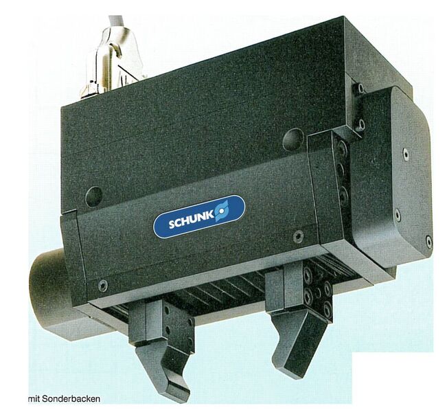 1986: Schunk entwickelt den servoelektrischen Greifer SEG 10. (Schunk)