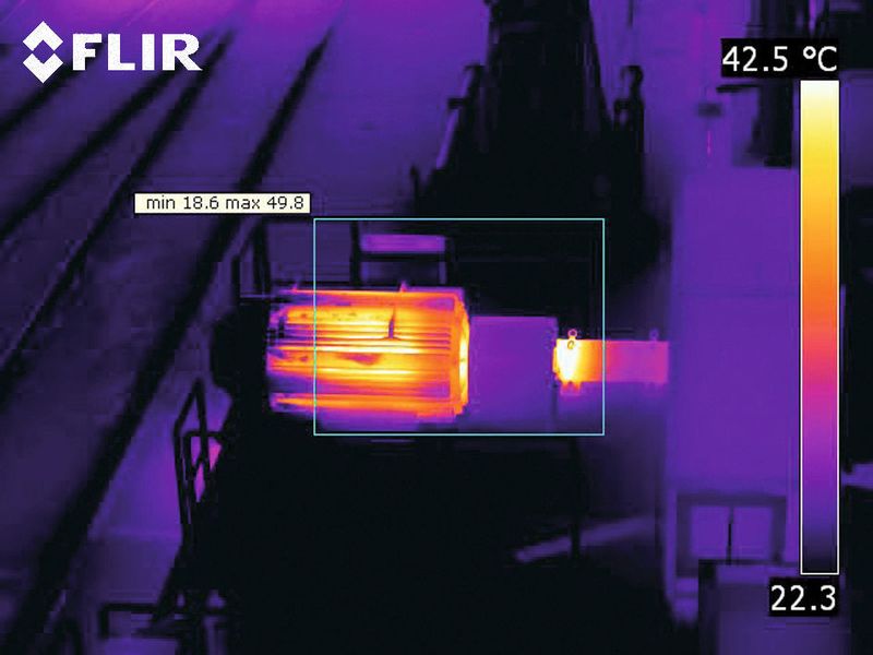 Dieser Elektromotor ist überhitzt und benötigt eine Inspektion und Reparatur, um einen Ausfall zu vermeiden. (Flir) (Archiv: Vogel Business Media)