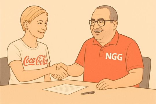 Über Wochen hat die Belegschaft von Coca-Cola für bessere Löhne gestreikt. Nun haben sich die NGG und der Softdrink-Konzern geeinigt.(Bild:  KI-generiert)