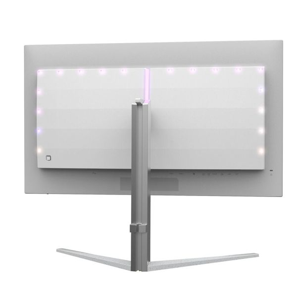 Die seitlich und oben angeordneten LEDs der Ambiglow-Beleuchtung projizieren Licht von der Rückseite des Monitors an die Wand. Die Farben sind mit den Bildschirminhalten synchronisiert. Mit AmbiScape können kompatible externe Lichtquellen in das Beleuchtungssystem eingebunden werden.   (Bild: MMD)