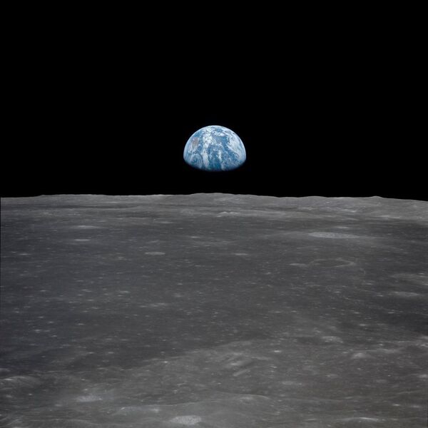 Blick vom Mond auf die Erde während der Apollo-11-Mission. (NASA)