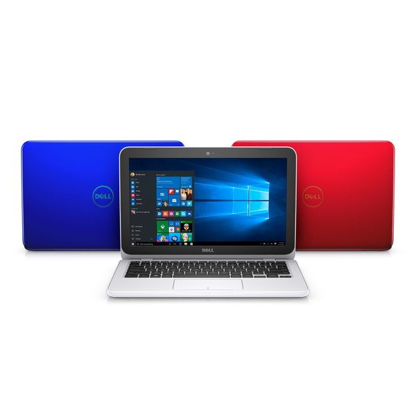 Farbenspiele: Die Notebooks der Dell Inspiron 11 3000er Reihe gibt es im weißen, roten oder blauen Kunststoffgehäuse. (Bild: Dell)