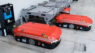 Zur Logimat wird Grenzebach unter anderem seinen „Porsche“ unter den fahrerlosen Transportsystemen präsentieren – das autonome System L1200S. Und Porsche selbst setzt bereits auf die, wie es heißt, schnellsten FTS mit einer Tragfähigkeit von 1.200 Kilogramm. (Bild: Grenzebach)