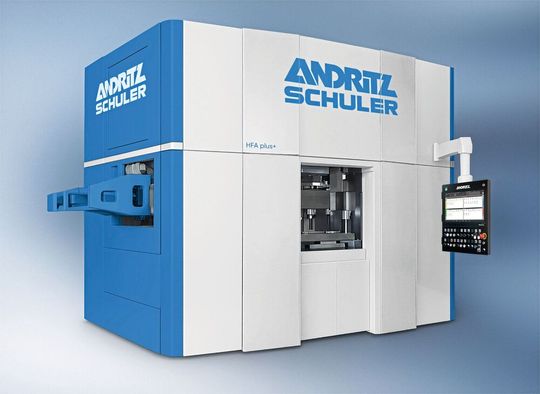 Feinschneidpressen der Baureihe «HFA plus+» von Andritz Schuler bieten mit Presskräften zwischen 3200 und 15 500 kN eine Ausbringungsleistung von bis zu 85 Hüben pro Minute.(Bild:  Andritz)