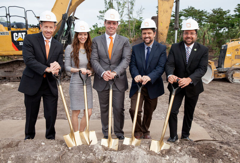 Sintavia breaks ground on new 16,700 square meters advanced manufacturing facility (from left to right, Doug Hedges, Sintavia's President & COO; Jana Neff, Co-Owner; Brian Neff, CEO & Co-Owner; Gus Zambrano, Assistant City Manager, City of Hollywood; and Mayor Josh Levy, City of Hollywood). (Business Wire)
