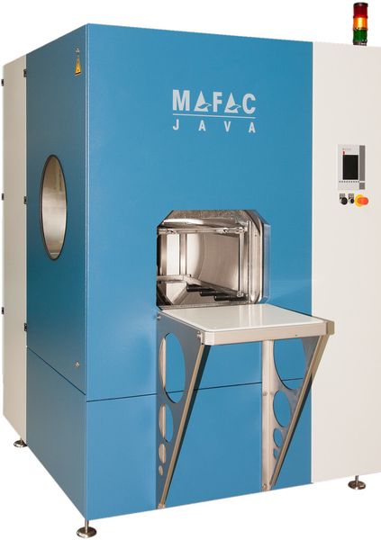 Dank ihres serienmäßigen Spritz-Flut-Reinigungsverfahrens sorg die Teilereinigungsanlage Java für eine hohe Sauberkeit komplexer Bauteile. (Bild: Mafac/Patrick Paul)