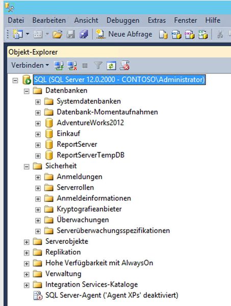 Abildung 3: Im SQL Server Management Studio lässt sich recht schnell erkennen, ob Server und Datenbank funktionieren. (Bild: Thomas Joos)