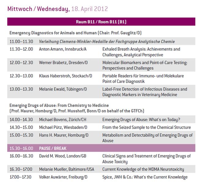 Conference Programm der Analytica 2012. Das Programm gibt es auch als PDF zum Download .
Den kompletten Visitor Guide zur Analytica 2012 gibt es ebenfalls als PDF zum Download .
Weitere Infos zur Analytica 2012 finden Sie auf unserer
Veranstaltungsseite. (Archiv: Vogel Business Media)