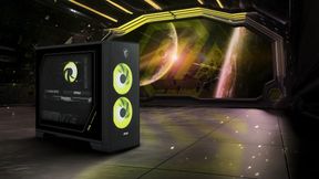 Die beiden großen RGB-Gehäuselüfter an der Vorderseite des kompakten Towers sind der Blickfang beim MSI MAG Infinite Z. Ein transparentes Seitenpanel gestattet den Blick auf Mainboard und Grafikkarte.  (Bild: MSI)