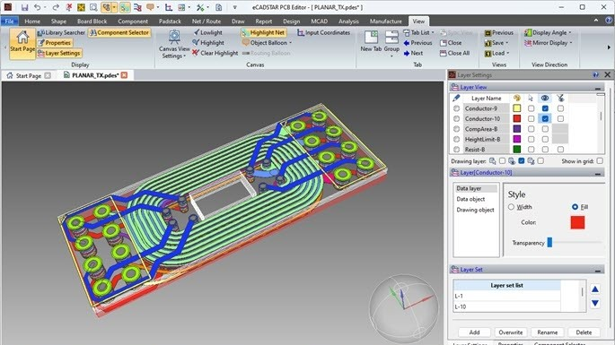 Kompaktes PCB-Design mit geätzten Induktor-Bauteilen