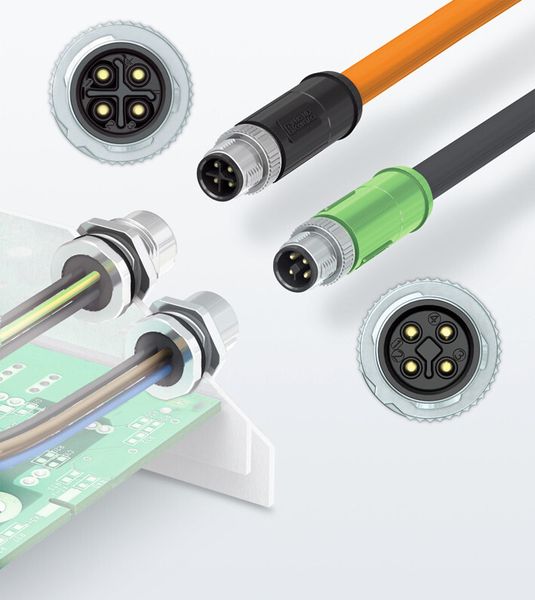 Bild 4: Die M12-Power-Steckverbinder sind mit zwei unterschiedlichen Kodierungen ausgestattet, die das Fehlstecken mit anderen M12-Kodierungen zuverlässig verhindern. (Bild: Phoenix Contact)