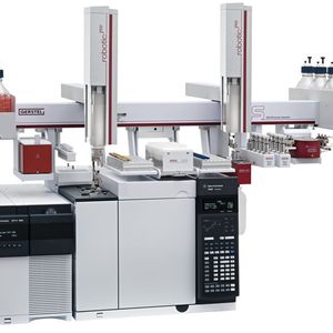 Abb.2: Der im Bild dargestellte Gerstel-Autosampler (Multi-Purpose-Sampler, MPS) ist mit Modulen ausgestattet, mit deren Hilfe eine Automatisierung der Festphasenextraktion, Derivatisierung und Injektion im Zuge der Chromophor-Bestimmung in Zellstoff und Papier möglich ist.