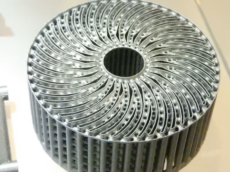 Pièce réalisée par fabrication additive métallique. (Jean Guilhem)