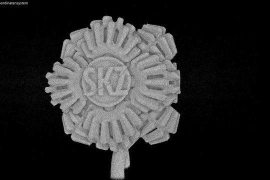 Auf diesem Bild wurde das Brain Gear mit Polybeats gestrahlt, die im Ergebnis zu einer deutlich homogeneren Oberfläche führen. (Bild:  SKZ)