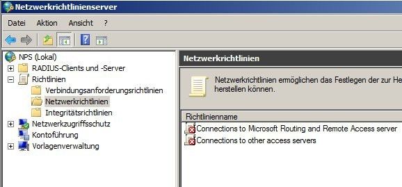 Über „NPS/Richtlinien/Integritätsrichtlinien“ legen Administratoren anschließend Richtlinien fest. Die Integritätsrichtlinie entscheidet, ob ein Client sicherheitskonform ist oder nicht. Abhängig ist das von der Systemintegritätsprüfung. Netzwerkrichtlinien basieren wiederum auf Integritätsrichtlinien. In Netzwerkrichtlinien steuern Administratoren wie sich Server gegenüber Clients verhalten sollen, welche die Prüfung bestehen und die Prüfungen nicht bestehen. Die NAP-Infrastruktur basiert daher auf Systemintegritätsprüfungen (System Health Validators), Integritätsrichtlinien (Health Policies) und Netzwerkrichtlinien (Network Policies). (Archiv: Vogel Business Media)