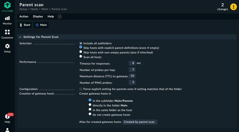 Abbildung 3: Der Parent-Scan findet Beziehungen heraus und legt benötigte Hosts selbst an. (Bild: Lang | Checkmk)