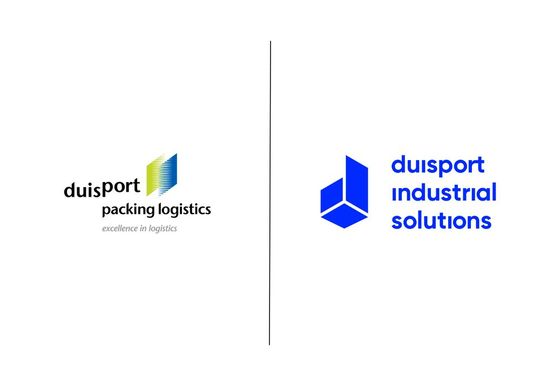 Aus „Alt“ (l.) mach „Neu“: Hinter dem Logo Duisport Industrial Solutions verbirgt sich nichts anderes als eine Neuaufstellung der Industrielogistik-Sparte der Duisport-Gruppe.(Bild:  Duisport)
