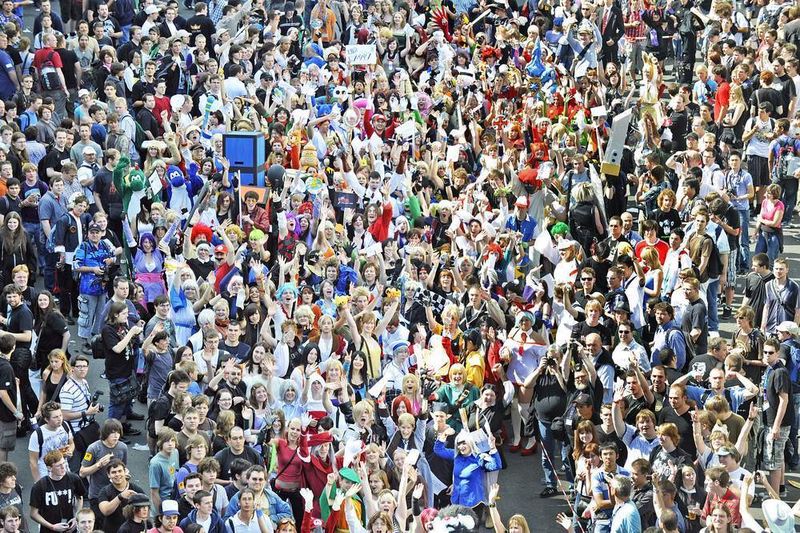 Der Weltrekord im Cosplay mit 376 Teilnehmern konnte leider nicht geknackt werden. Cosplay bedeutet, dass sich die Teilnehmer als Computerspiel-Figuren verkleiden. (Archiv: Vogel Business Media)
